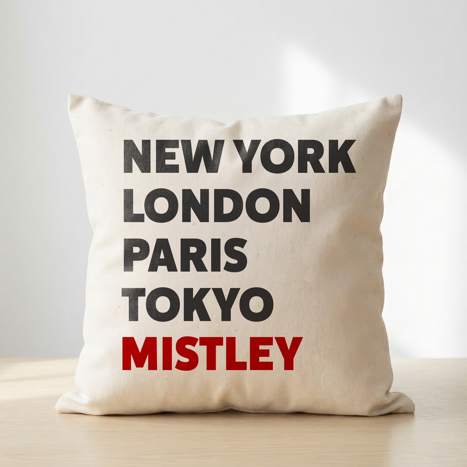 Mistley typography cushion