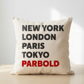 Parbold typography cushion