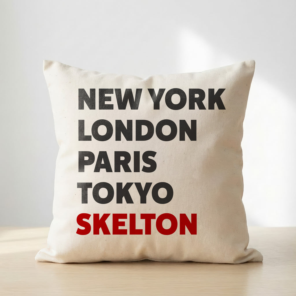Skelton typography cushion
