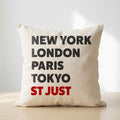 St Just typography cushion