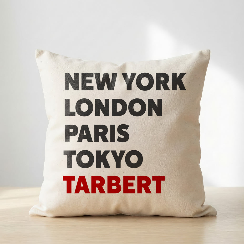 Tarbert typography cushion