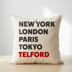 Telford typography cushion