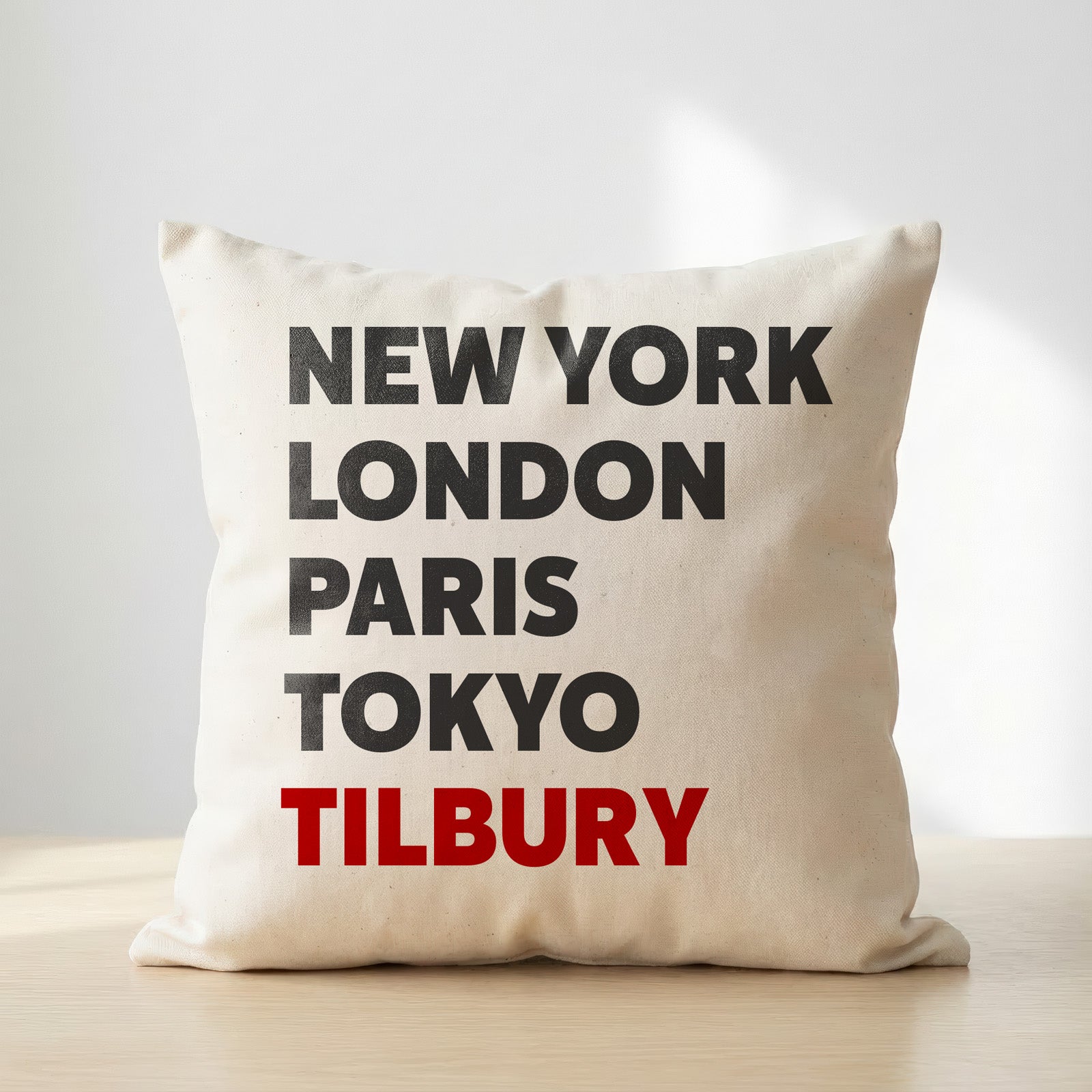Tilbury typography cushion