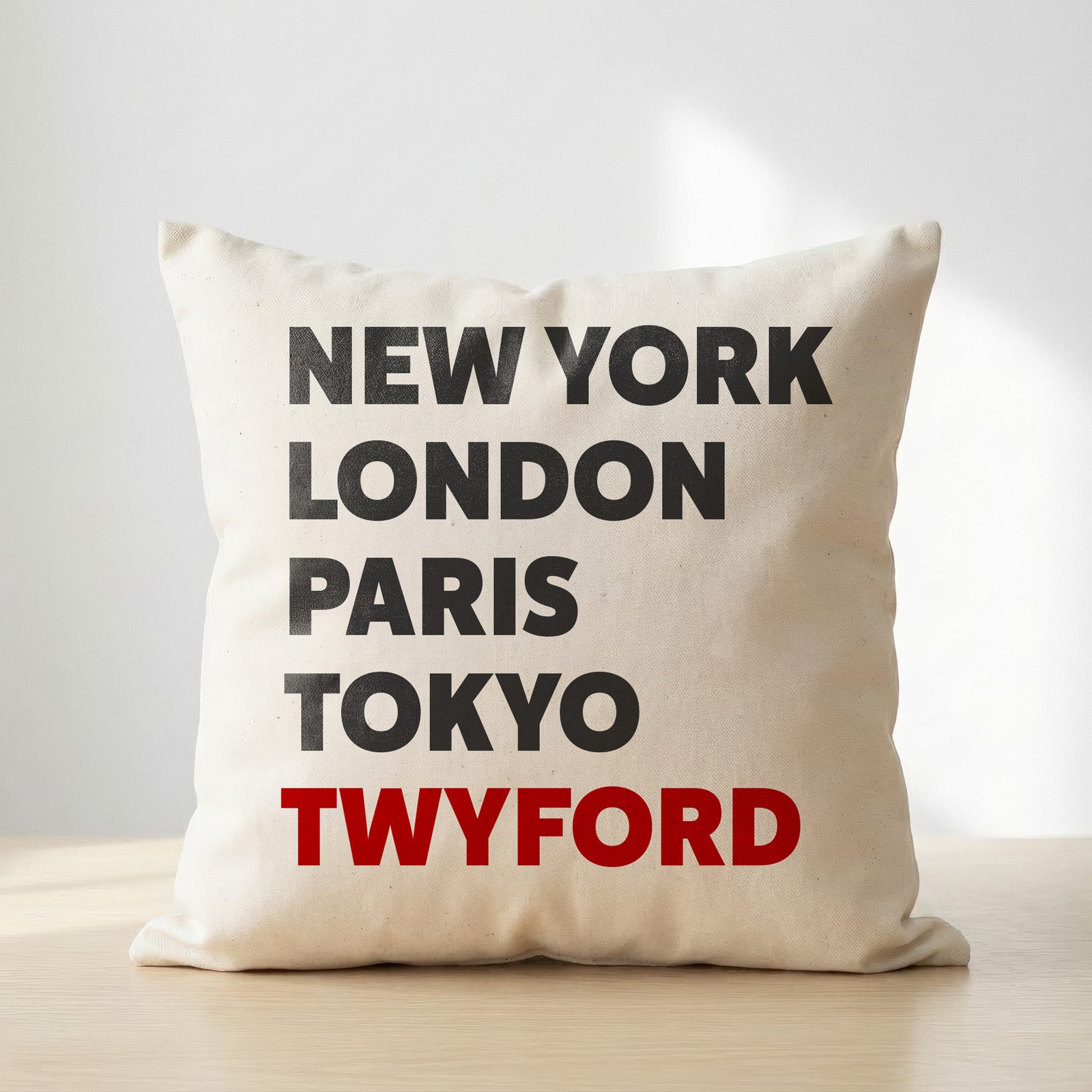Twyford typography cushion