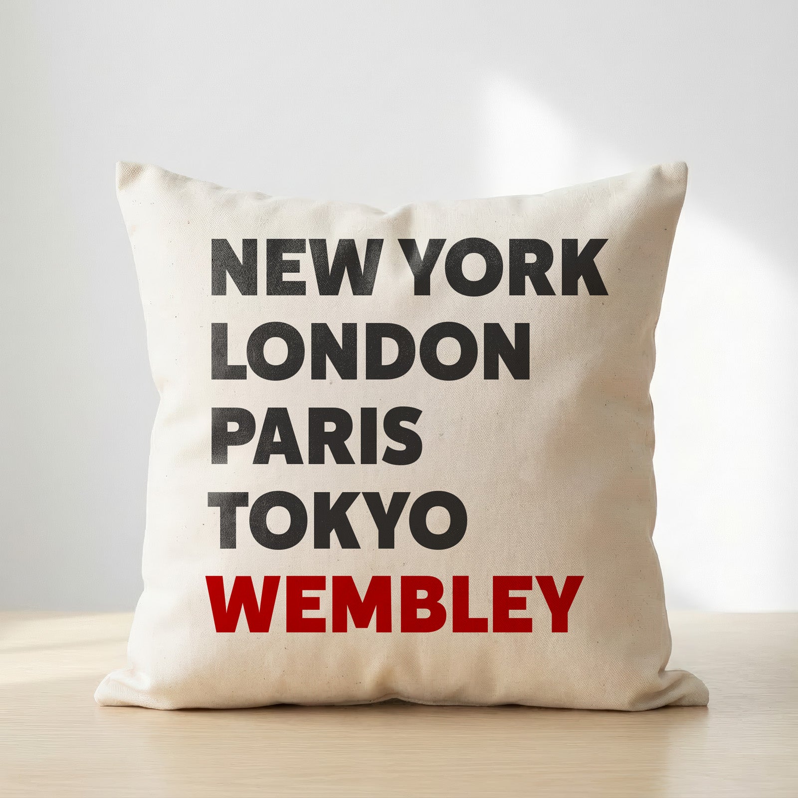 Wembley typography cushion