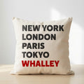 Whalley typography cushion