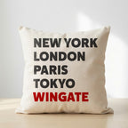 Wingate typography cushion