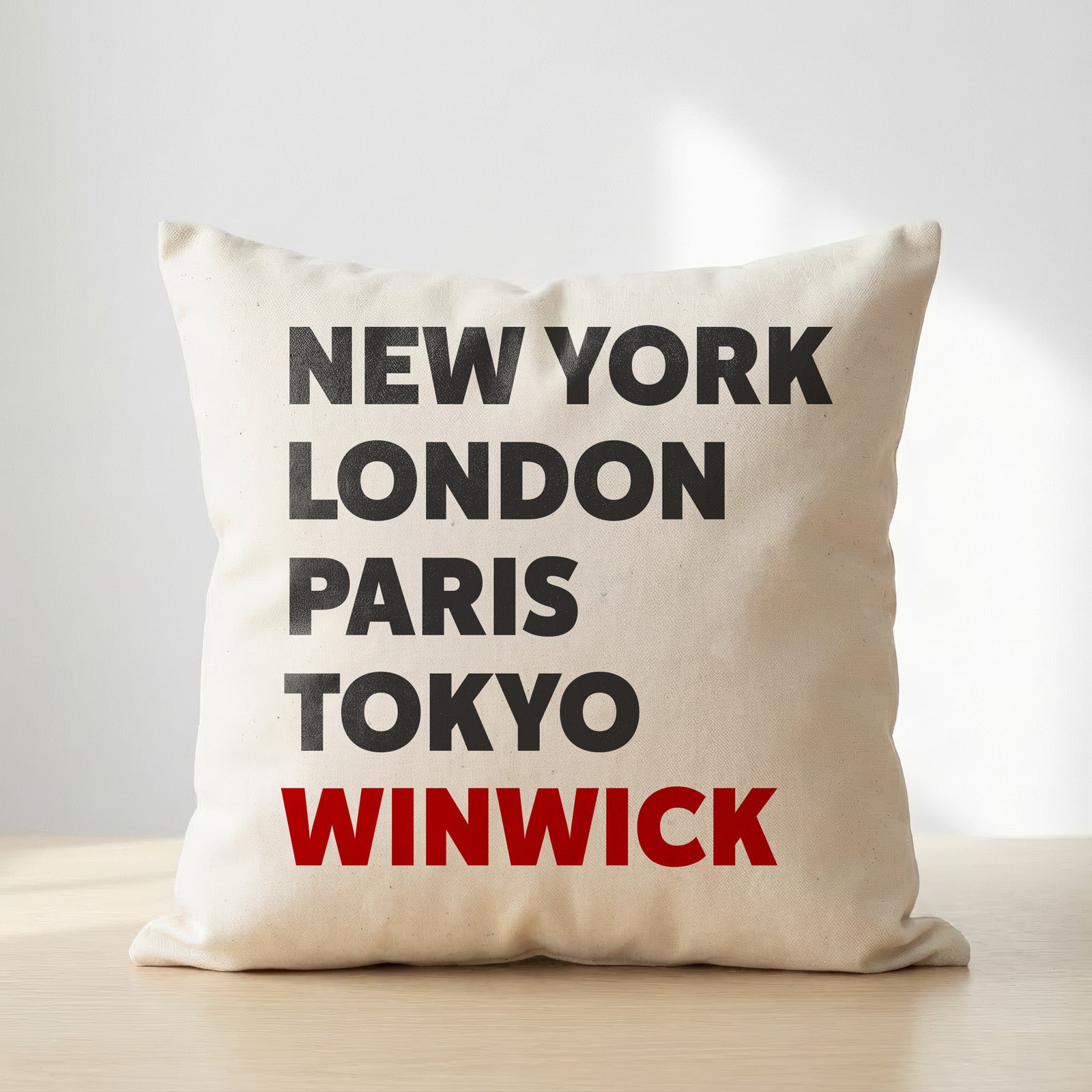 Winwick typography cushion