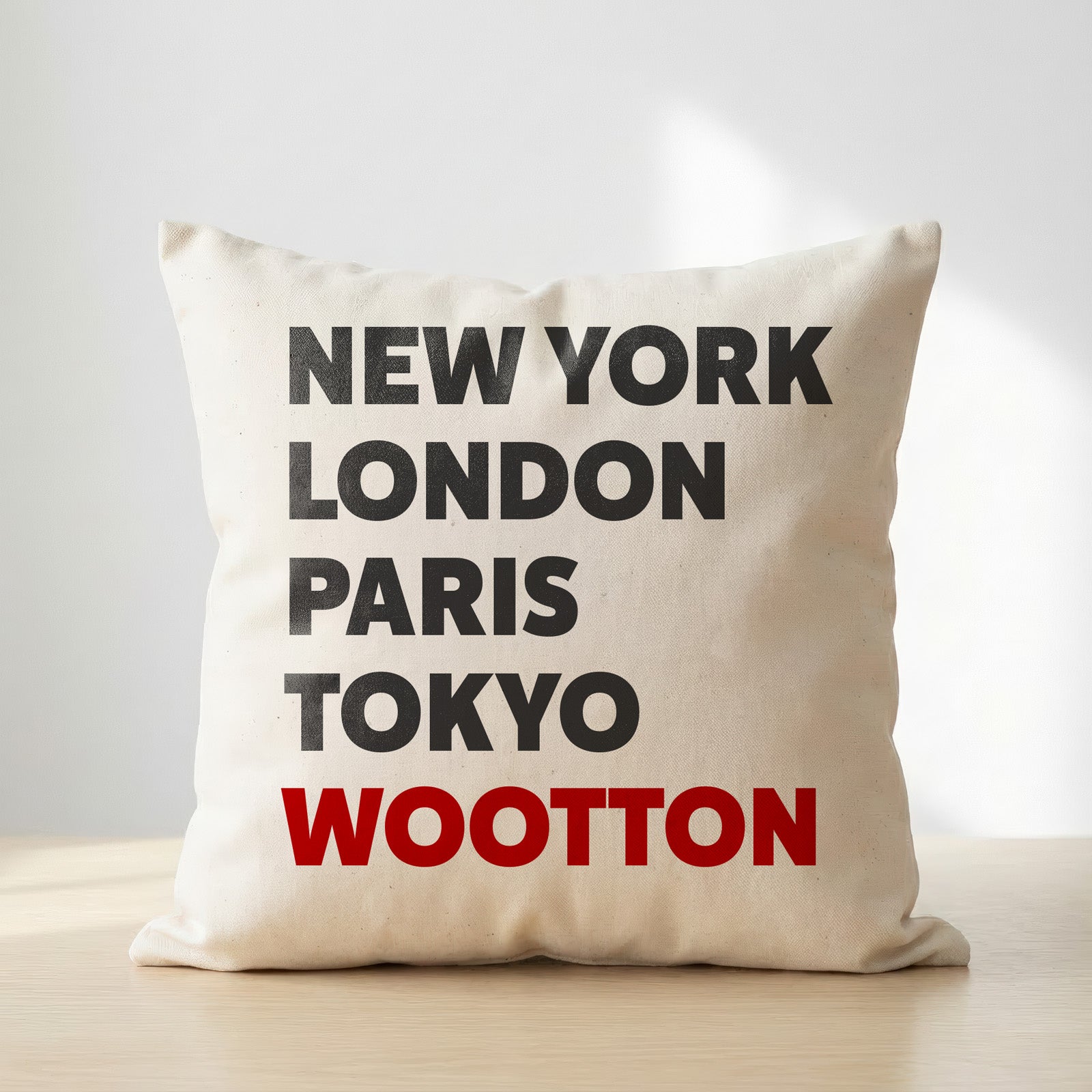 Wootton typography cushion