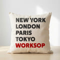 Worksop typography cushion