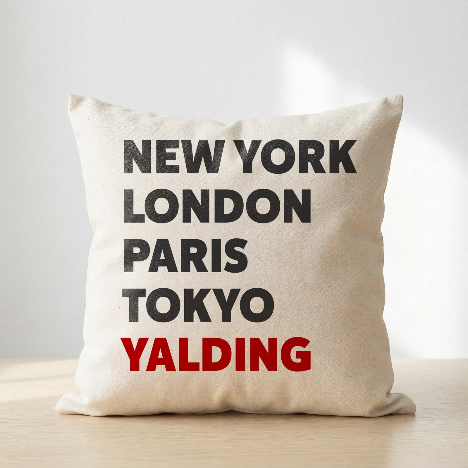 Yalding typography cushion