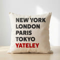 Yateley typography cushion