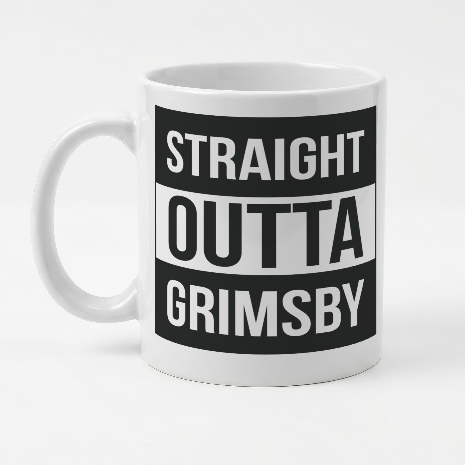 STRAIGHT OUTTA GRIMSBY - Mug - Funny Gift Present for Someone from Grimsby