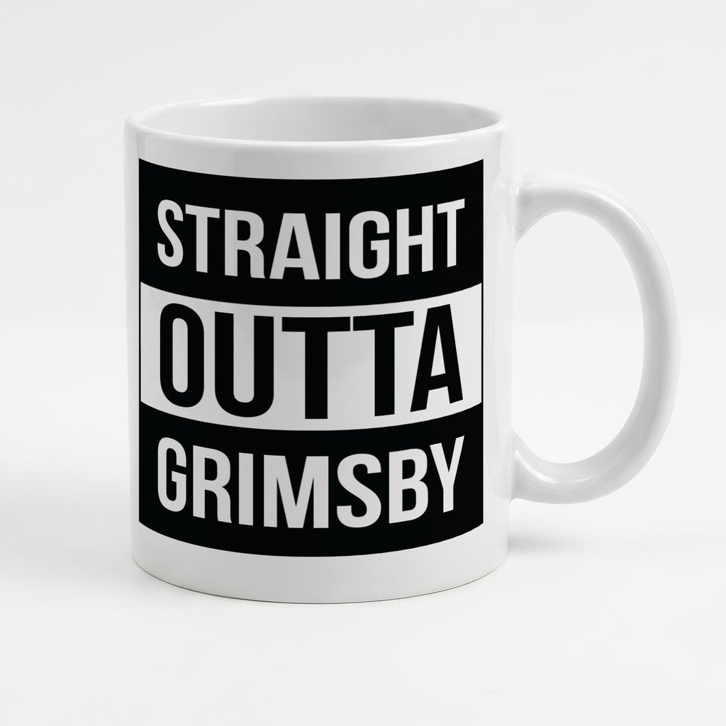 STRAIGHT OUTTA GRIMSBY - Mug - Funny Gift Present for Someone from Grimsby
