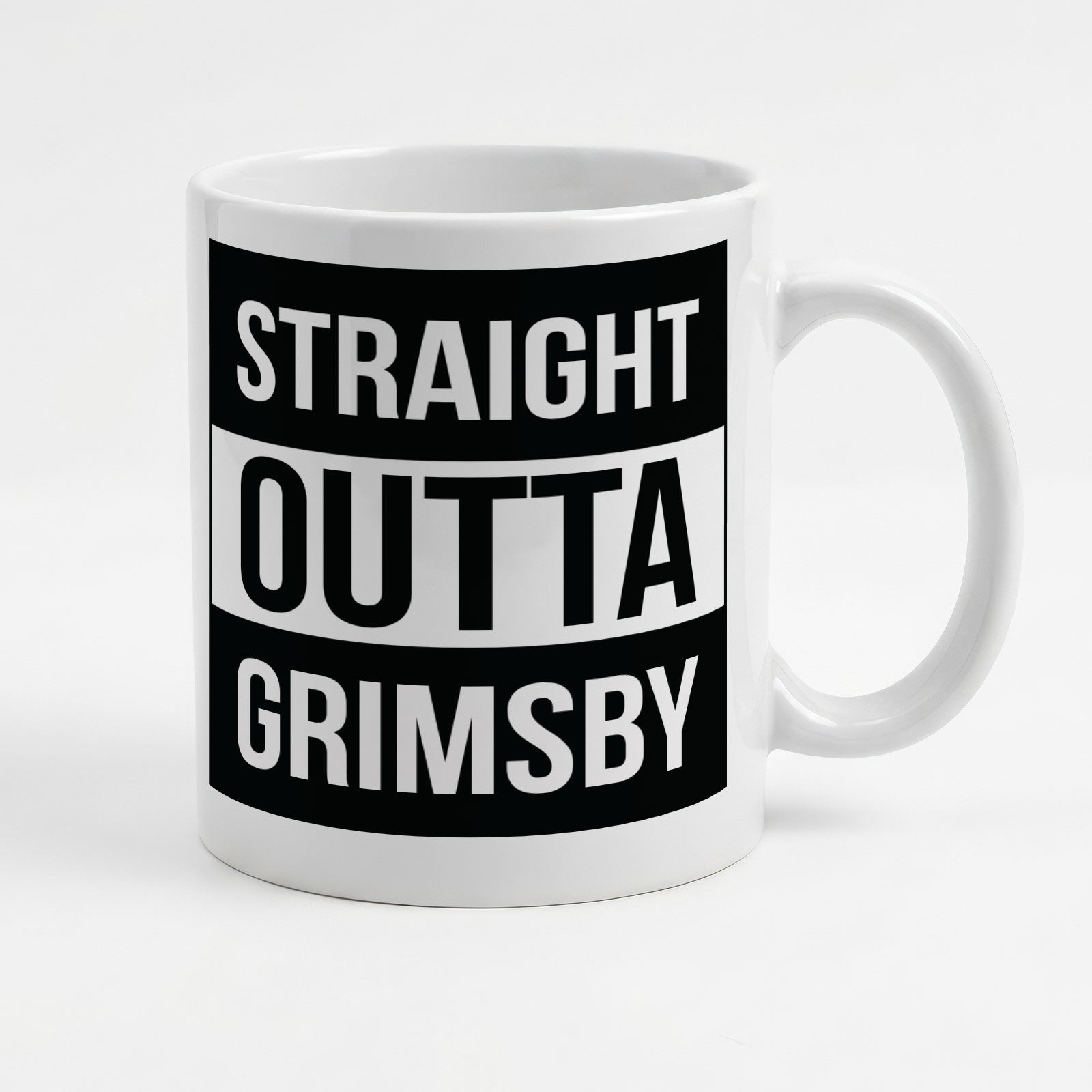 STRAIGHT OUTTA GRIMSBY - Mug - Funny Gift Present for Someone from Grimsby