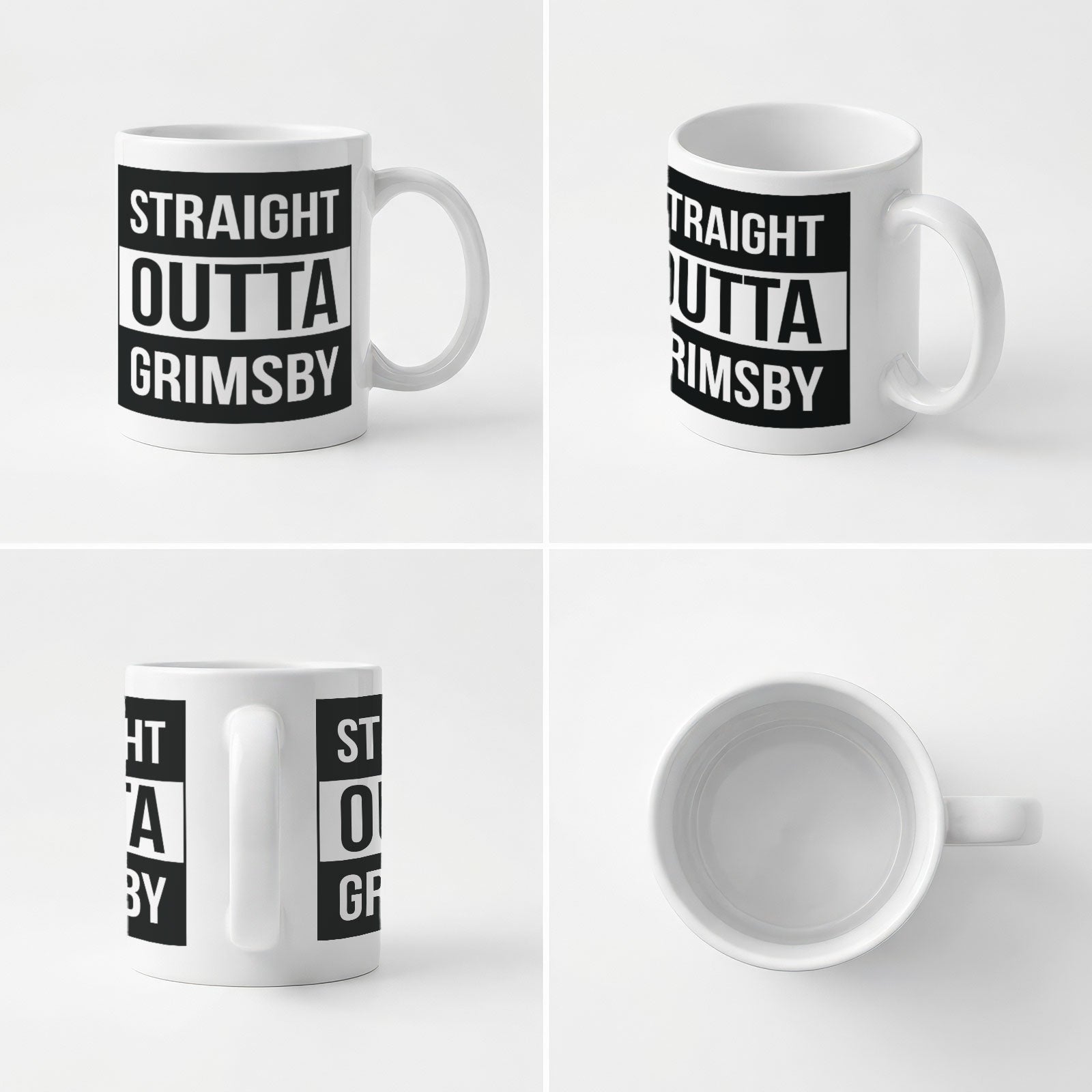STRAIGHT OUTTA GRIMSBY - Mug - Funny Gift Present for Someone from Grimsby