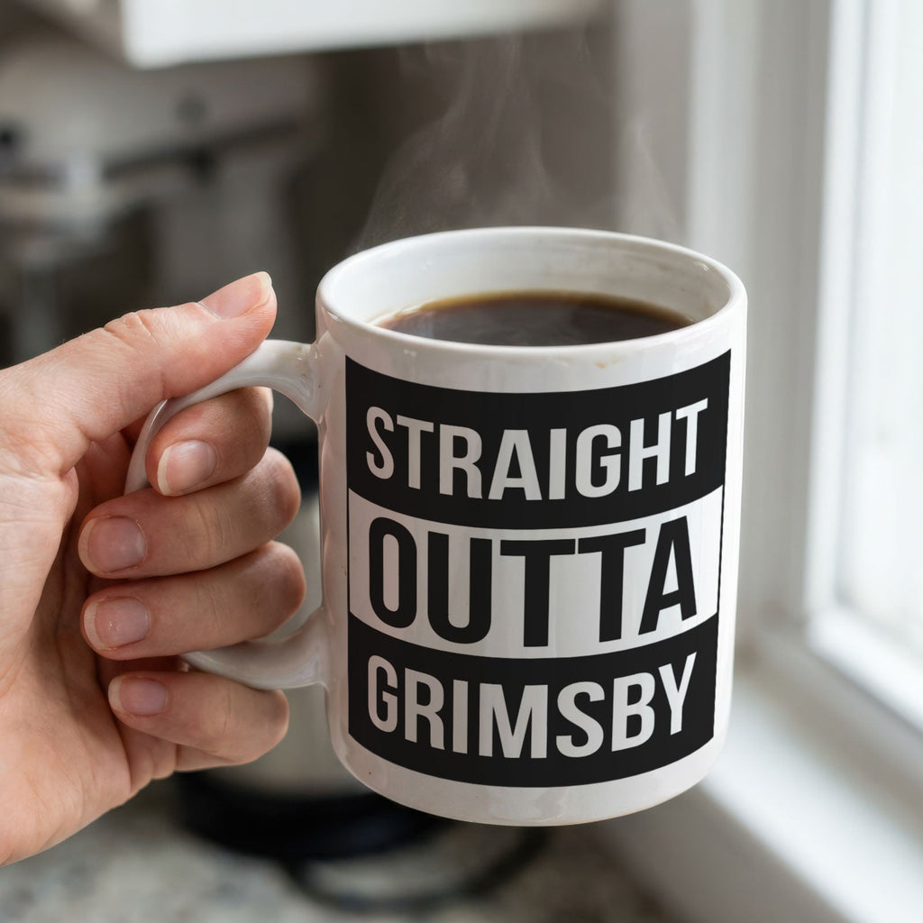 STRAIGHT OUTTA GRIMSBY - Mug - Funny Gift Present for Someone from Grimsby