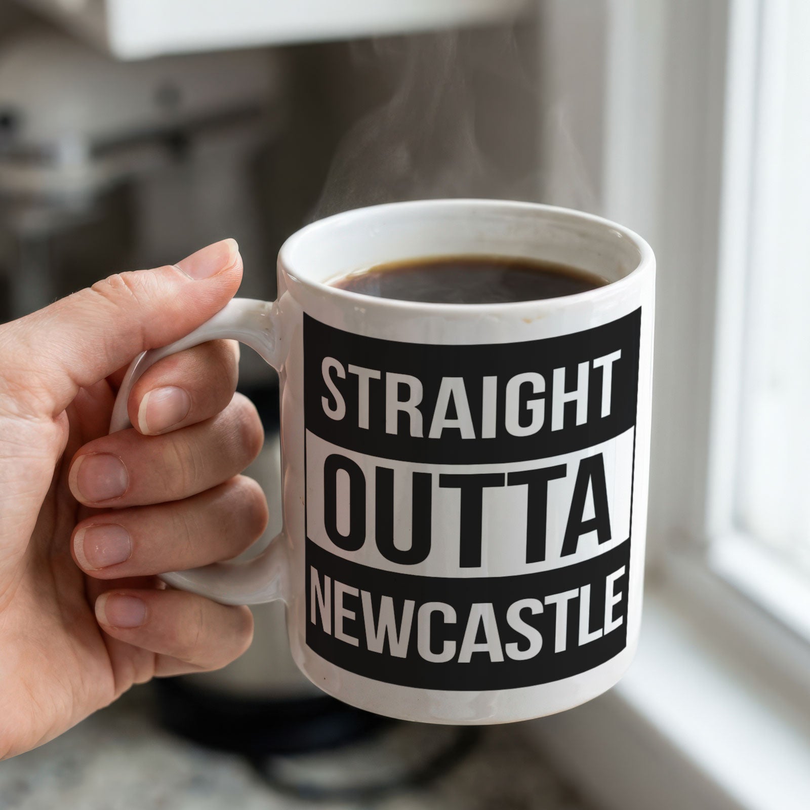 STRAIGHT OUTTA NEWCASTLE - Mug - Funny Gift Present for Someone from Newcastle