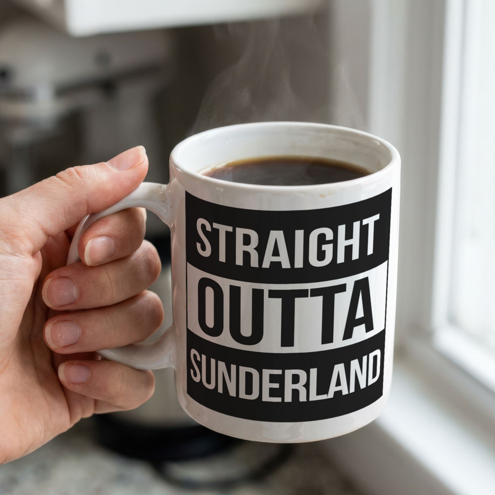 STRAIGHT OUTTA SUNDERLAND - Mug - Funny Gift Present for Someone from Sunderland