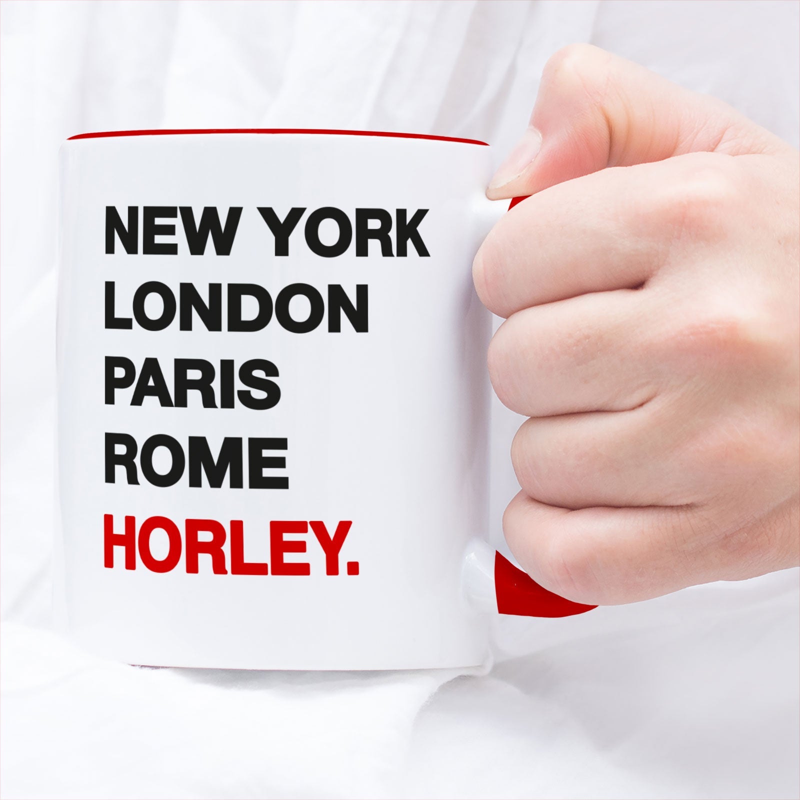 HORLEY New York London Rome Paris - Mug - Funny Gift Present for Someone from Horley