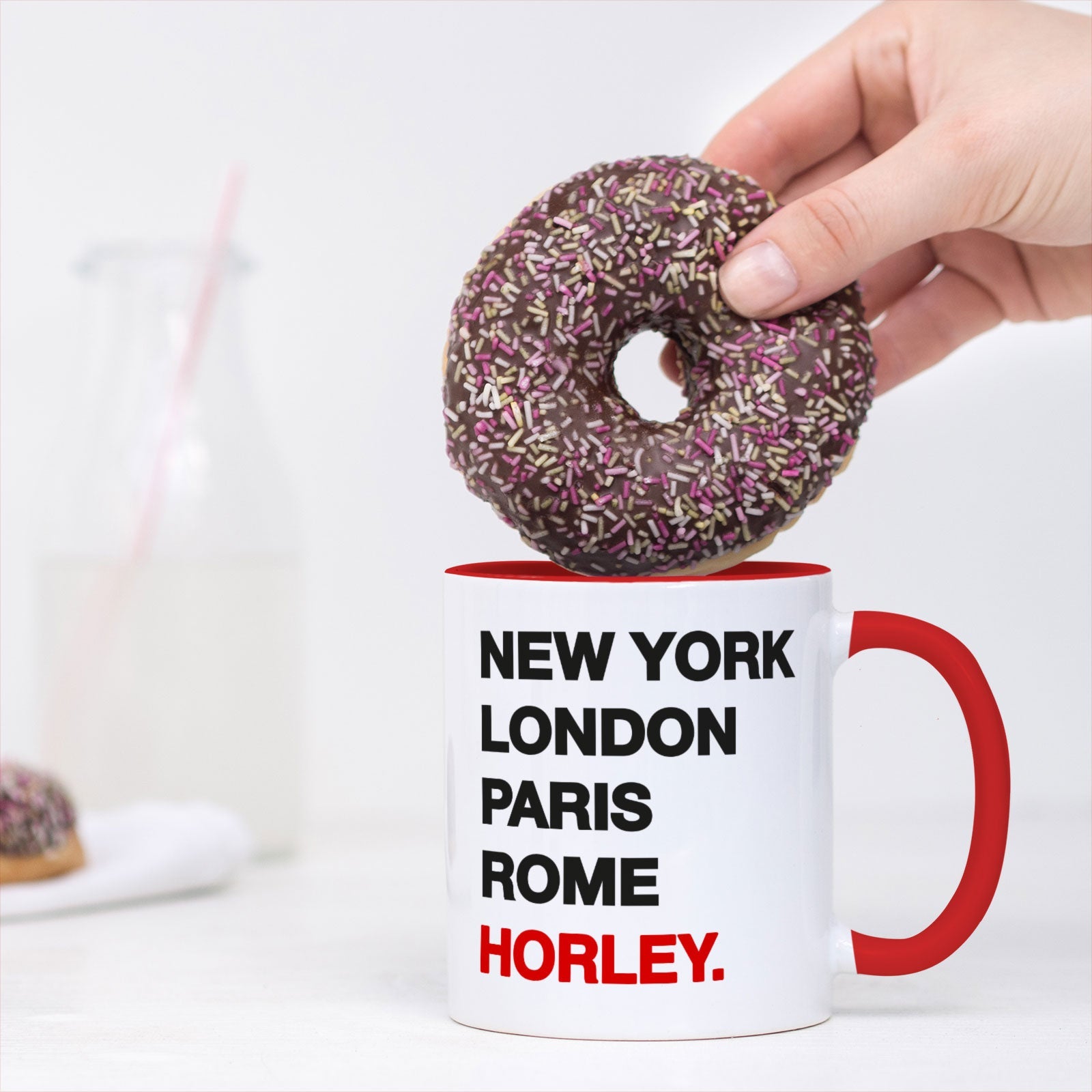 HORLEY New York London Rome Paris - Mug - Funny Gift Present for Someone from Horley