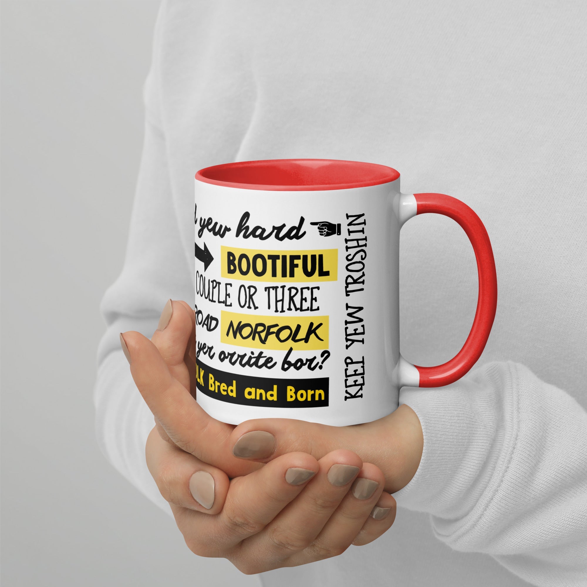 ONLY IN NORFOLK Phrases - Coffee Mug - Funny Gift Present for Someone from Norfolk